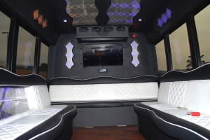 The inside of a party bus